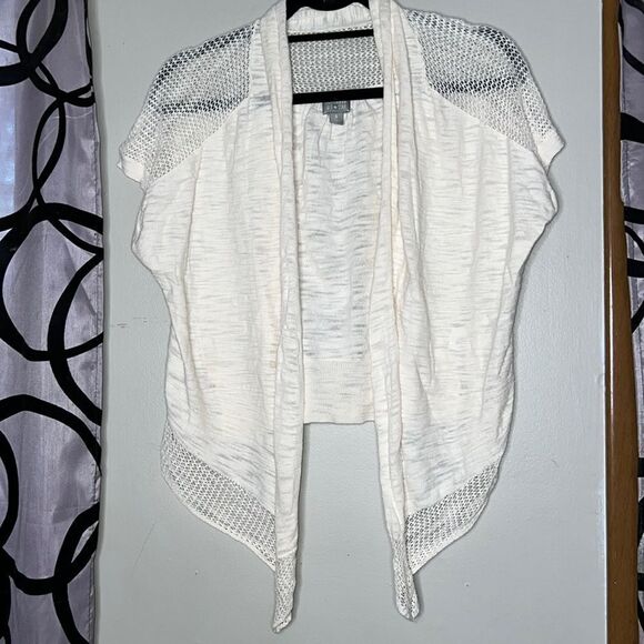 Converse Short sleeved, off white waterfall cardigan small - Picture 1 of 9